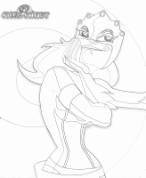 A coloring page of mega mindy